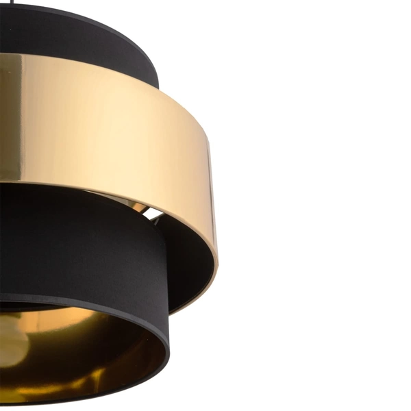 Wisząca lampa glamour tuba Calisto 4706 TK Lighting okrągła czarna złota
