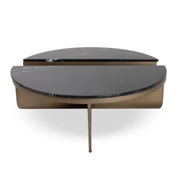 Czarny stolik kawowy HARPER MM001501100390 złoty dekor marmuru 105cm