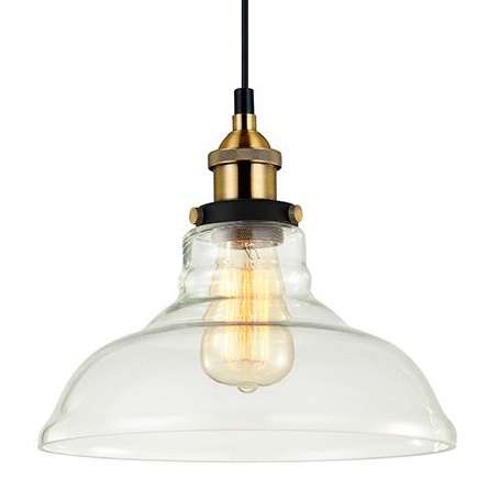 LAMPA wisząca HUBERT MDM-2381/1 Italux szklana OPRAWA industrialny ZWIS kopuła przezroczysta