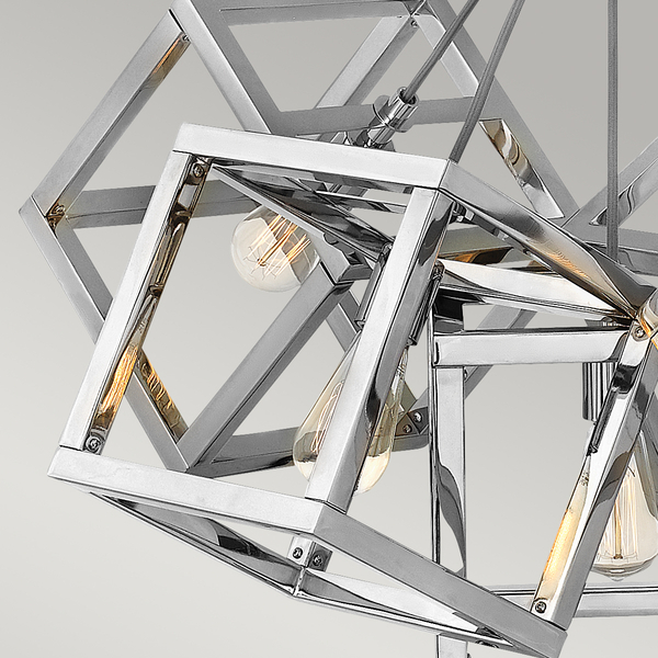 Lampa zwisowa QN-ENSEMBLE5P-PN kostka nowoczesna nikiel