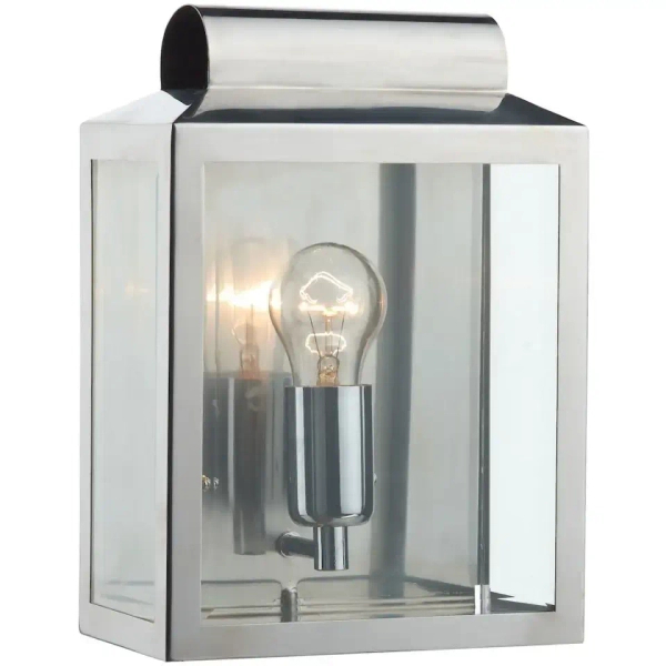 Zewnętrzna lampa ścienna Notary NOT2144 lampion szklany IP44 srebrny