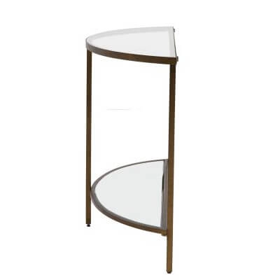 Sypialniany stolik ze szklanym blatem Hudson 5059413895050 brązowy