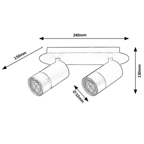 LAMPA sufitowa ZIRCON 5070 Rabalux regulowane reflektorki czarne