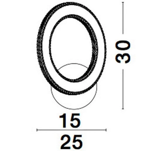 Ścienna LAMPA glamour MONTE LE41692 Luces Exclusivas okrąga OPRAWA kinkiet LED 19W 2925K pierścień ring modernistyczny złot