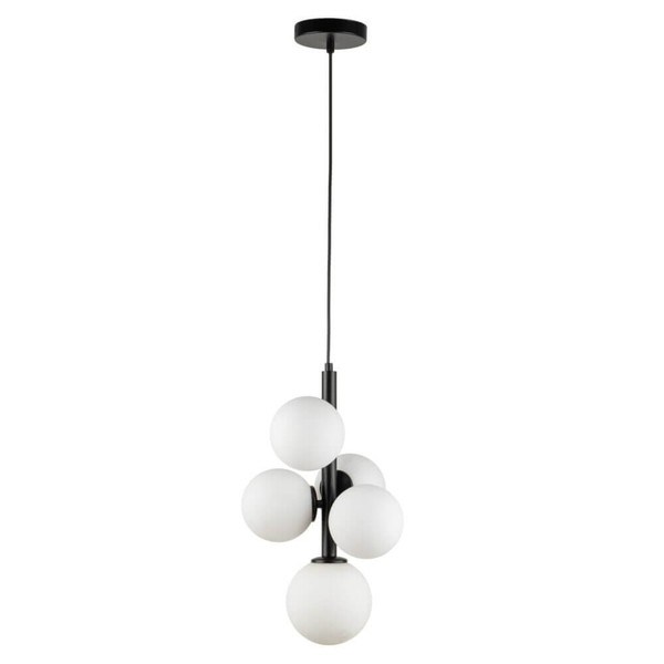 Lampa wisząca Perla 33488 Sigma molekuła metalowa szklana czarna biała
