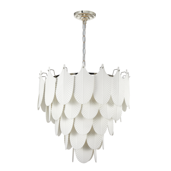 Wisząca lampa Palermo P21473WH Cosmolight ceramiczna liście białe