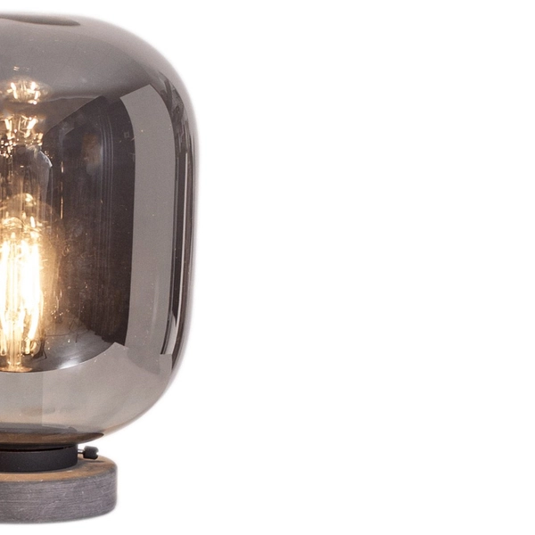 Nocna lampa szklana Leola 4002070-4505 do sypialni przydymiona loft