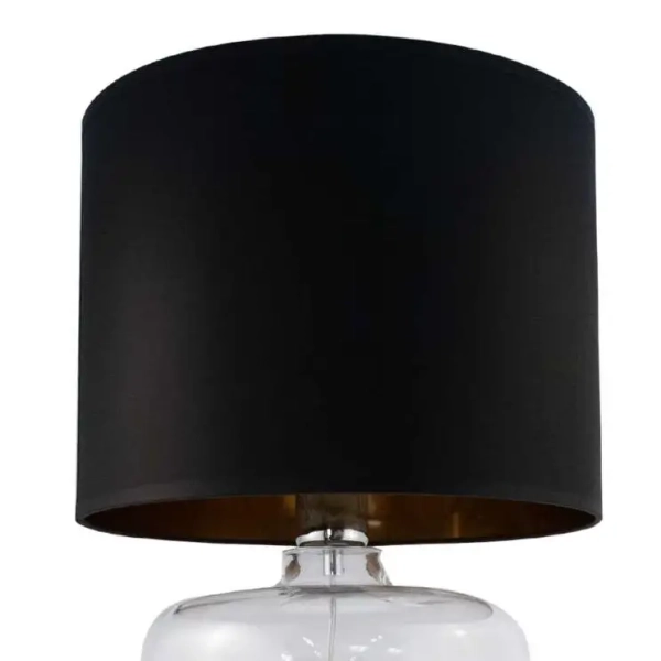 Nocna lampa stojąca AMARSA 5508BKGO szklana czarna przezroczysta