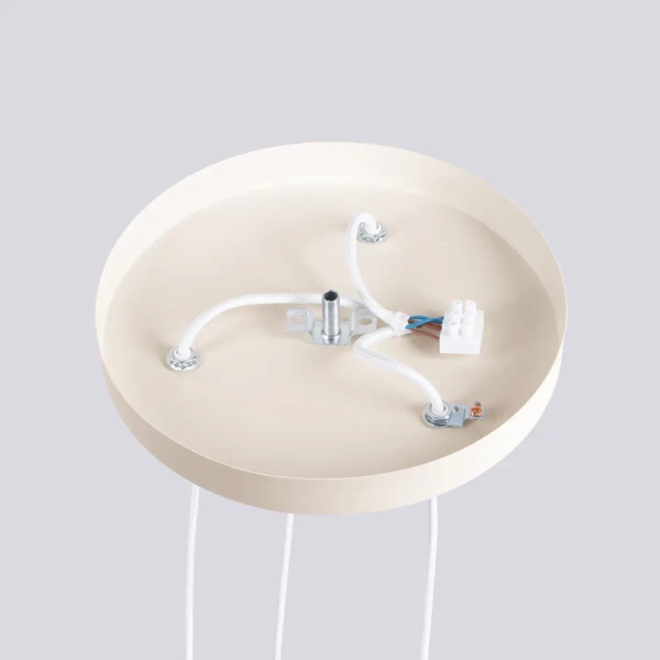 Wisząca lampa potrójna HALO SL.1720 ryflowana nad stół beżowa