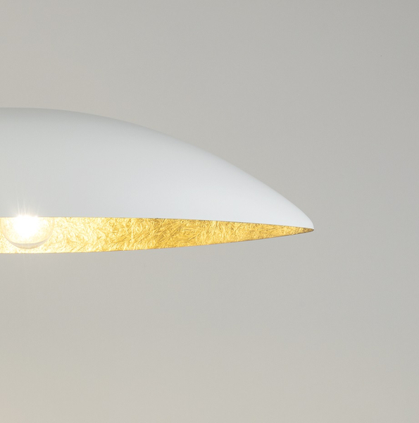 Wisząca lampa do jadalni Gondola M 40637 Sigma z żywicy biała złota