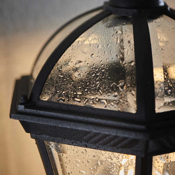 Elewacyjny kinkiet latarenka Drayton YG-3500 Endon IP44 czarny przezroczysty