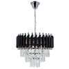 Kryształowa lampa wisząca Toledo 6260/4 8C BL glamour czarna chrom OUTLET