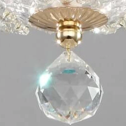 Plafon LAMPA sufitowa BASFOR DIA100-CL-03-G kryształowa OPRAWA glamour plafoniera crystal złota przezroczysta