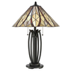 Stołowa lampka witrażowa Victory QZ-VICTORY-TL tiffany brązowa kolorowa