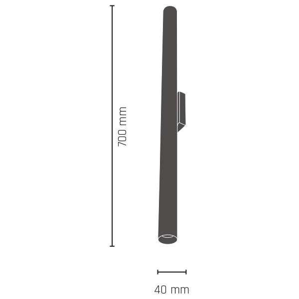 Ścienna lampa AKADI 8877 metalowa tuba przyścienna czarna złota