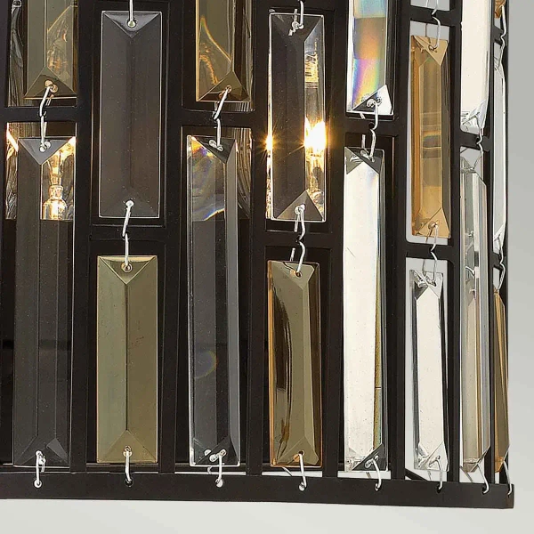 LAMPA ścienna GEMMA HK-GEMMA2-A-VBZ Elstead HINKLEY metalowa OPRAWA kinkiet kryształy brąz bursztynowe przezroczyste