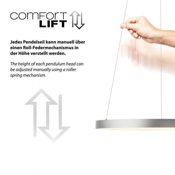 Pierścieniowa lampa wisząca Hopp 2851-95 LED 42W 3000K srebrna