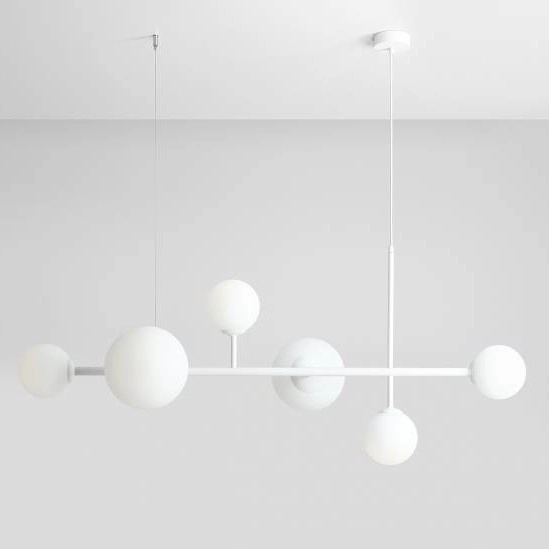 Wisząca lampa nowoczesna DIONE 1092K Aldex modernistyczny żyrandol biały