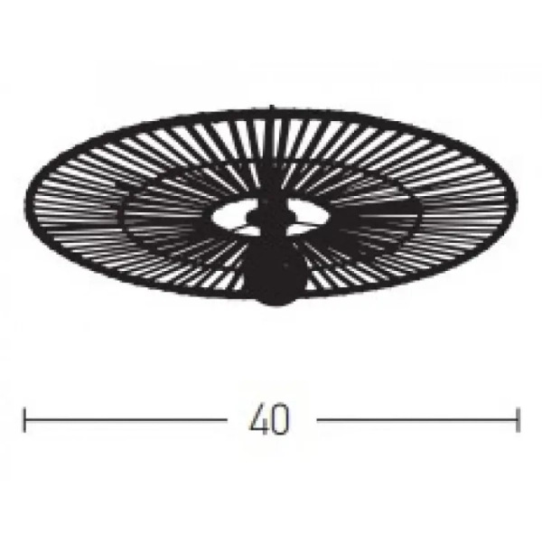 Naturalna ścienna lampa 19253 okrągła do jadalni bambus czarny