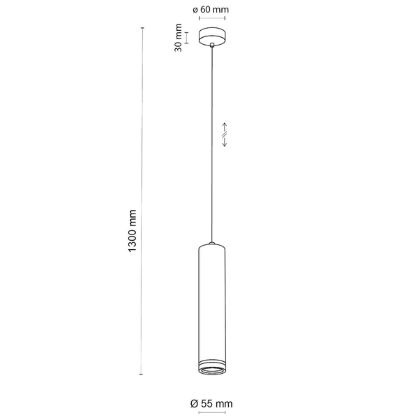 Wisząca lampa nad stół Jet 4899 kuchenna sopel rurka czarna
