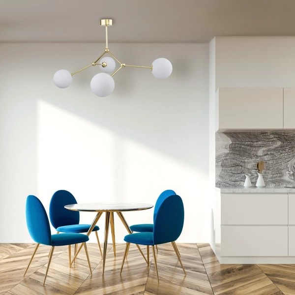 Molekułowa sufitowa lampa Fairy 6470 TK Lighting szklane klosze kule złota