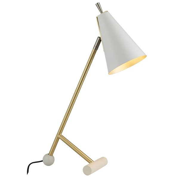 Designerska lampa stołowa L&-193066 Light& regulowana biała mosiądz