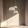 Skandynawska lampa wisząca 23161 kopuła do salonu biała kremowa