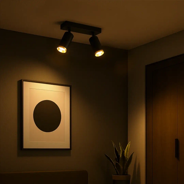 Podwójna lampka sufitowa Mica Spot ML2096 do salonu czarny