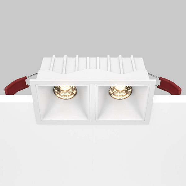 Podwójna lampa wpuszczana Alfa DL043-02-10W3K-D-SQ-W LED 20W 3000K biały