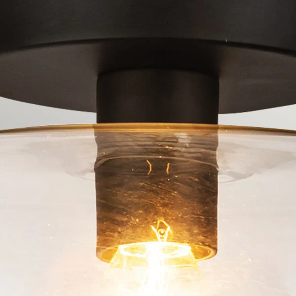 Sufitowa półokrągła lampa Sylvia ALM-SYLVIA-SF-BK-CL do sypialni czarny