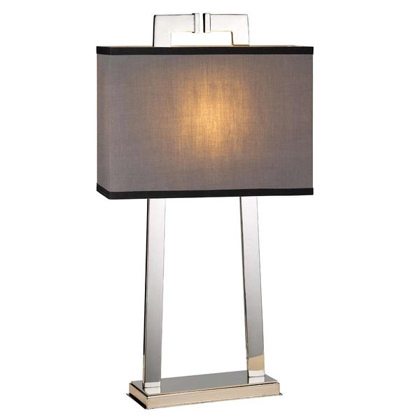 LAMPA stołowa MAGRO-TL Elstead stojąca LAMPKA metalowa biurkowa polerowany nikiel szara