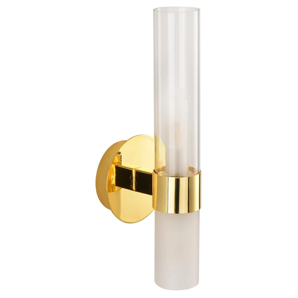 Lampa ścienna tuba Candela DN1505-1 gold Step szklana złota