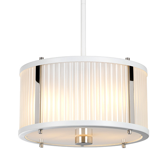 Żyrandol LAMPA wisząca Corona DL-CORONA-2P-WPN Elstead klasyczna OPRAWA okrągły zwis biały nikiel