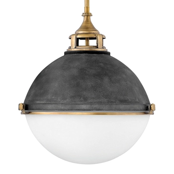 Lampa wisząca QN-FLETCHER-P-L-AZ industrialna szkło biała