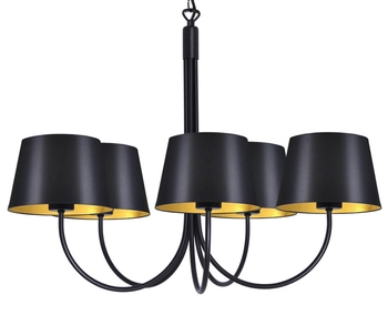 Abażurowa lampa wisząca Sasto K-4336 nad stół czarna złota