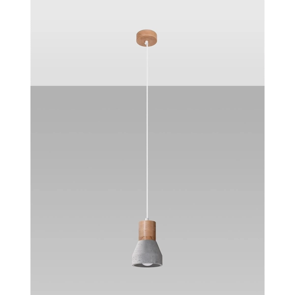 Wisząca lampa loftowa SL.0964 kuchenna nad stół szara drewno