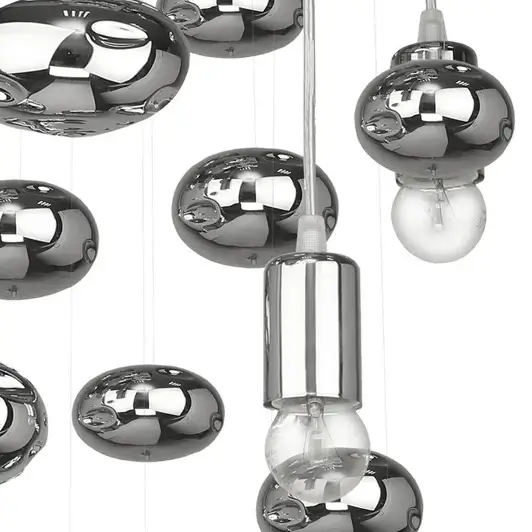 Szklana sufitowa lampa SALVA 6845 bubbles do jadalni chrom