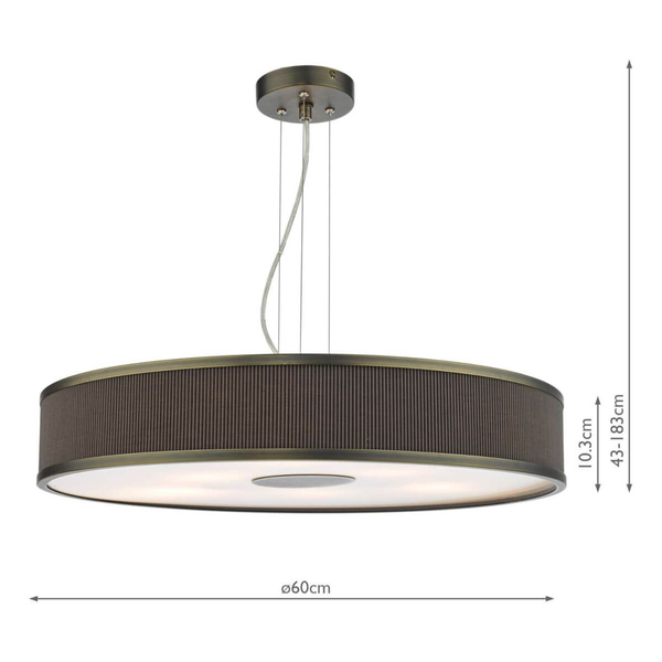 Lampa wisząca materiałowa Alvaro ALV1739 okragła brązowy