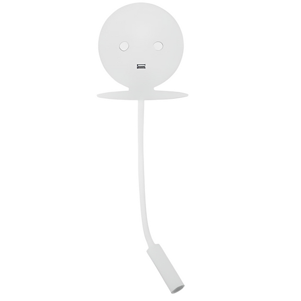 Metalowa lampa ścienna Acacias ruchoma tuba LED 9W biała