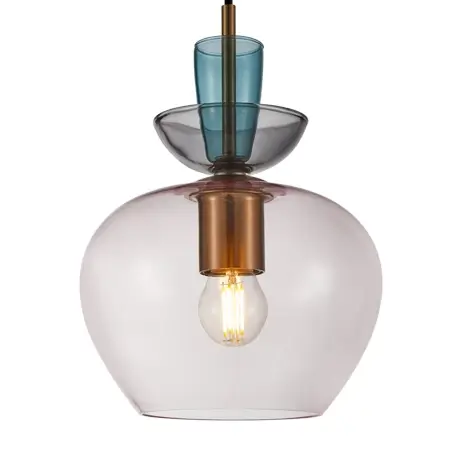 Szklana lampa wisząca Fanda PND-31882-1-GD-PK złota przezroczysta