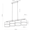 Wisząca lampa nad stół Hilton 4342 TK Lighting z abażurem czarna złota