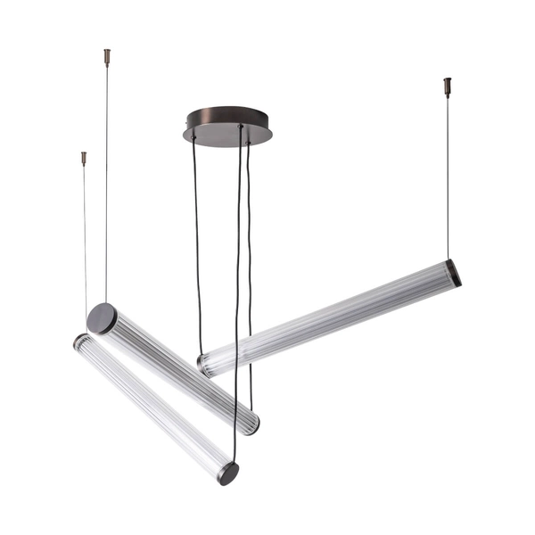 Lampa zwisająca Como 1238 LED 64W 2700-6500K tubki przezroczysty tytanowy