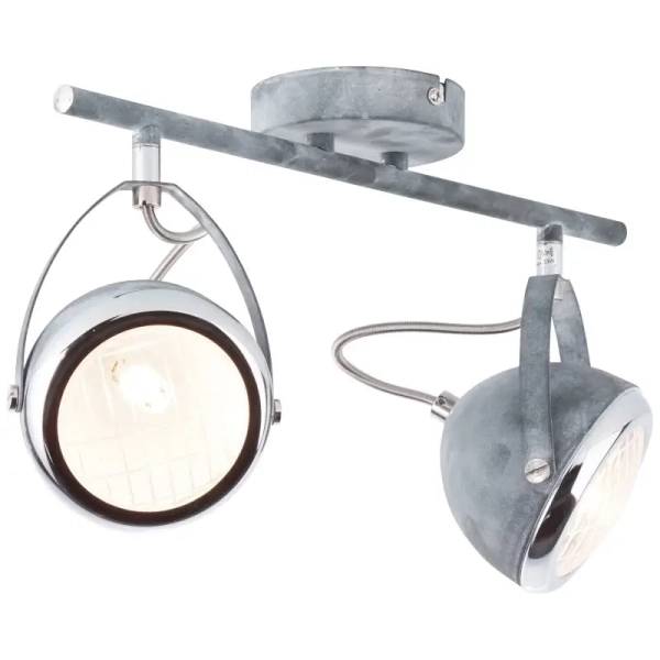 Podwójna lampa sufitowa Rider 14913/70 regulowana metalowa szara