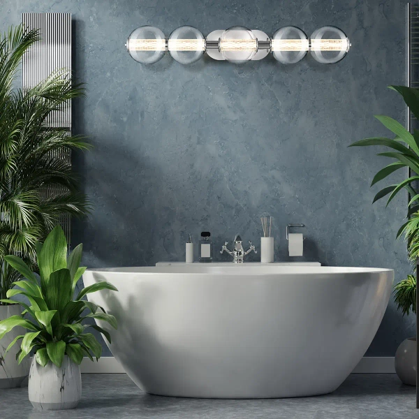 Przyścienna lampa kulista Atomo QN-ATOMO-5W-PC LED 25W 3000K IP44 srebrny