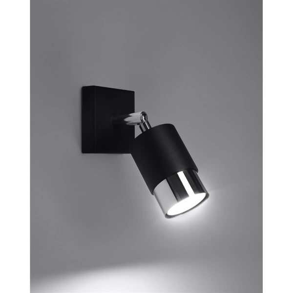 Kierunkowa lampa ścienna SL.1064 do czytania czarna chrom
