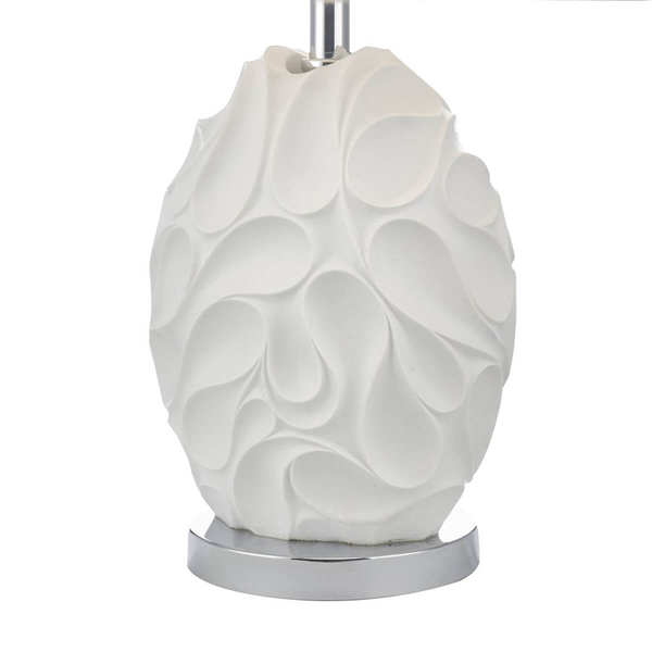 Stołowa lampka do sypialni Zachary ZAC412 glamour z abażurem biała