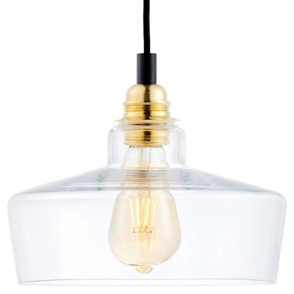 Skandynawska LAMPA wisząca LONGIS 10875305 Kaspa szklana OPRAWA loftowy ZWIS kaskada złota przezroczysta czarna