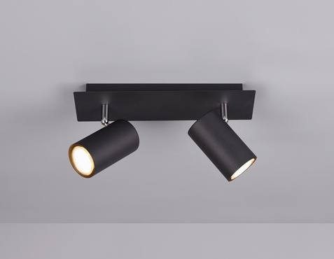 2-płomienna lampa sufitowa VANTOS DL232802400 czarne reflektorki