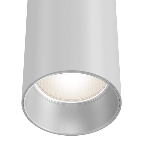 Zwisowa lampa nad wyspę metalowa tubka biała Focus OUTLET