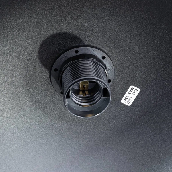 Wisząca lampa do salonu Marion SL.1351 półokrągła drewniana czarna